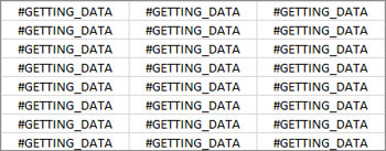 Während die Werte aus dem Datenmodell abgerufen werden, erscheint in den Formel-Zellen der Text #GETTING DATA