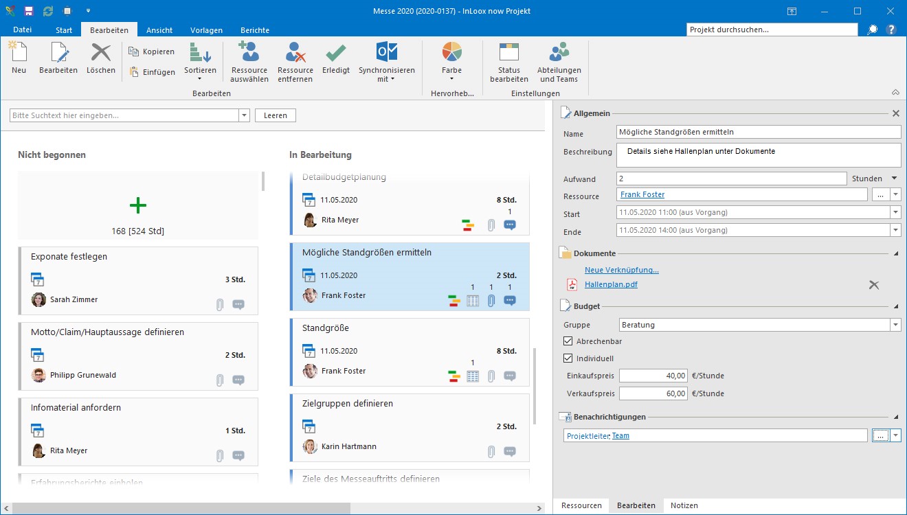 Ansicht der komplett überarbeiteten Kanban-Komponente