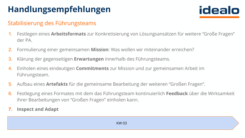 Führungsteam Schritt für Schritt stabilisieren