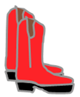 Purpurne Reitstiefel symbolisieren auf Autorität und Rollenbeschreibung beruhende Vorgehensweisen