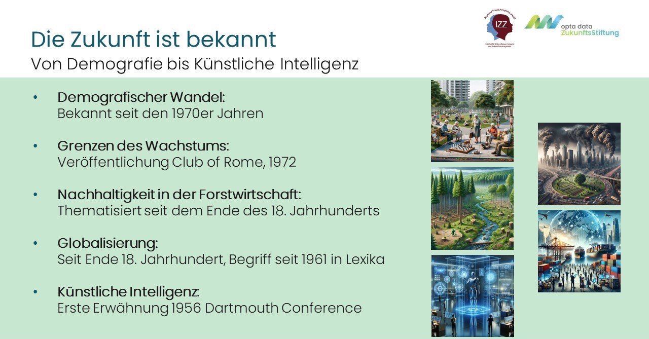 Erstmalige historische Nennung heutiger Zukunftstrends