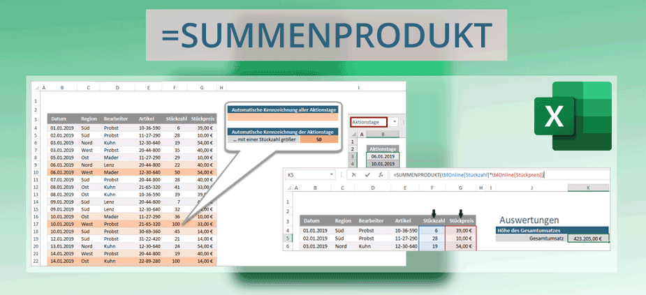 Excel – wenn SUMMEWENNS und Pivot versagen: Geniale Lösungen mit SUMMENPRODUKT Excel – wenn SUMMEWENNS und Pivot versagen: Geniale Lösungen mit SUMMENPRODUKT