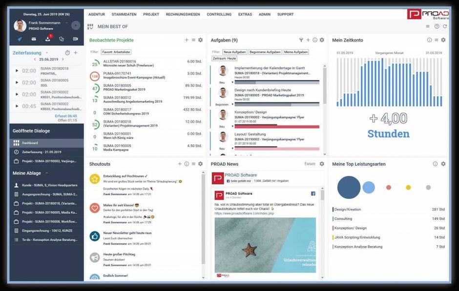 PROAD Screenshot Individuelles Dashboard
