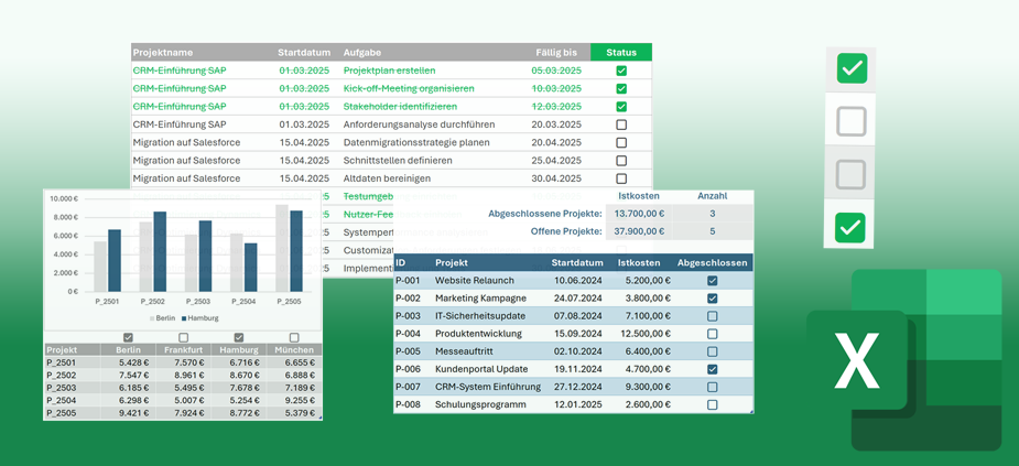 Die neuen Kontrollkästchen in Excel 365 clever nutzen Die neuen Kontrollkästchen in Excel 365 clever nutzen