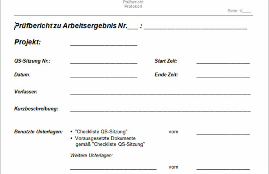 Muster für Prüfbericht
