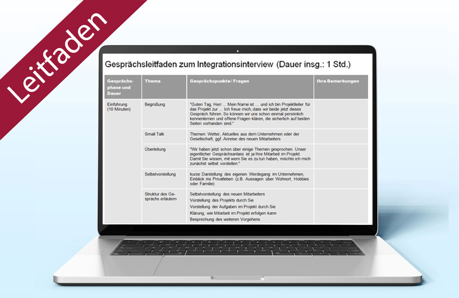 Gesprächsleitfaden zum Onboarding neuer Teammitglieder | Vorlage Word Gesprächsleitfaden zum Onboarding neuer Teammitglieder | Vorlage Word