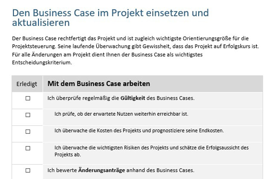 Tool Business Case | Checkliste Word & PDF