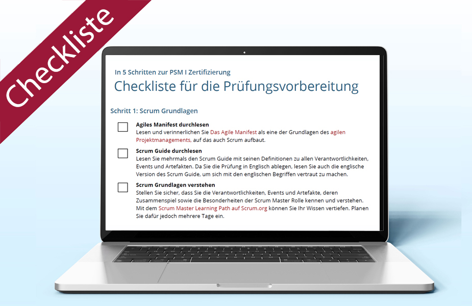 Checkliste für die Prüfungsvorbereitung PSM 1