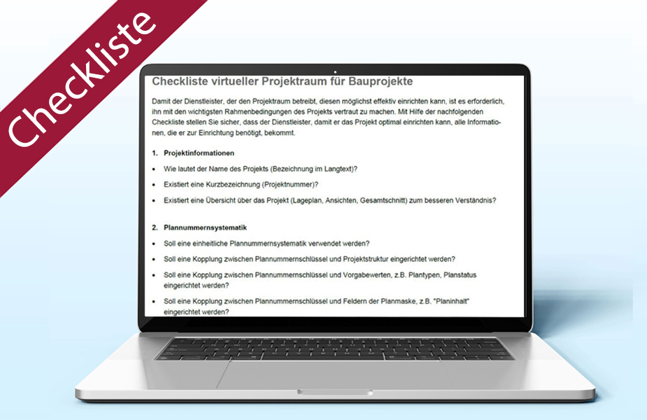 Checkliste für virtuellen Projektraum Checkliste für virtuellen Projektraum