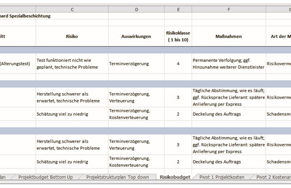 Kostenplan | Vorlage Excel