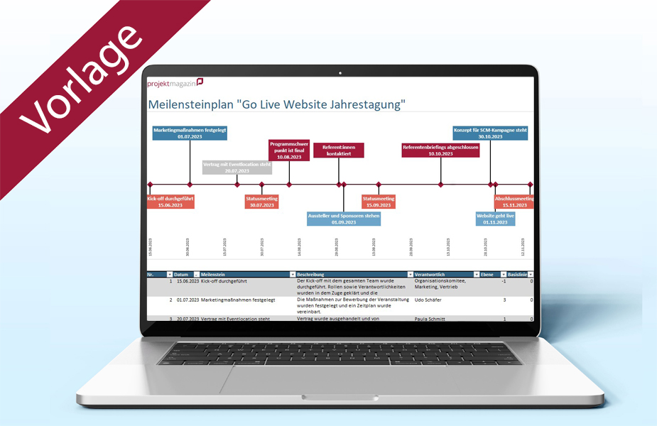 Meilensteinplan | Vorlage Excel Meilensteinplan | Vorlage Excel