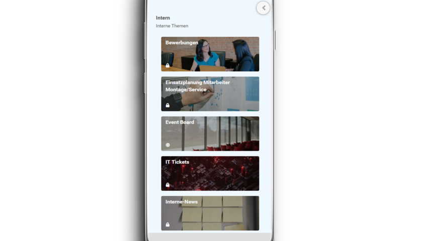 Kanban-Board mobile - Boardübersicht