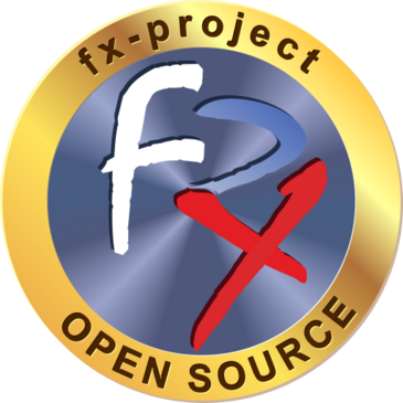 fx-project Open Source: Logo mit Goldrand