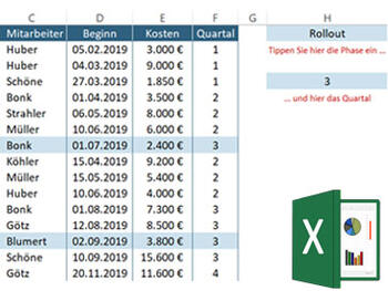 Wichtiges in Excel per Dropdown hervorheben 